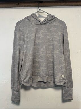 Vuori Gray Camo Hooded Pullover Shirt